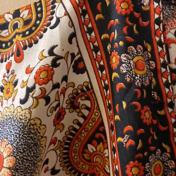 Red & rust paisley midi dress/tunic - one size - NWOT - Picture 3 of 10